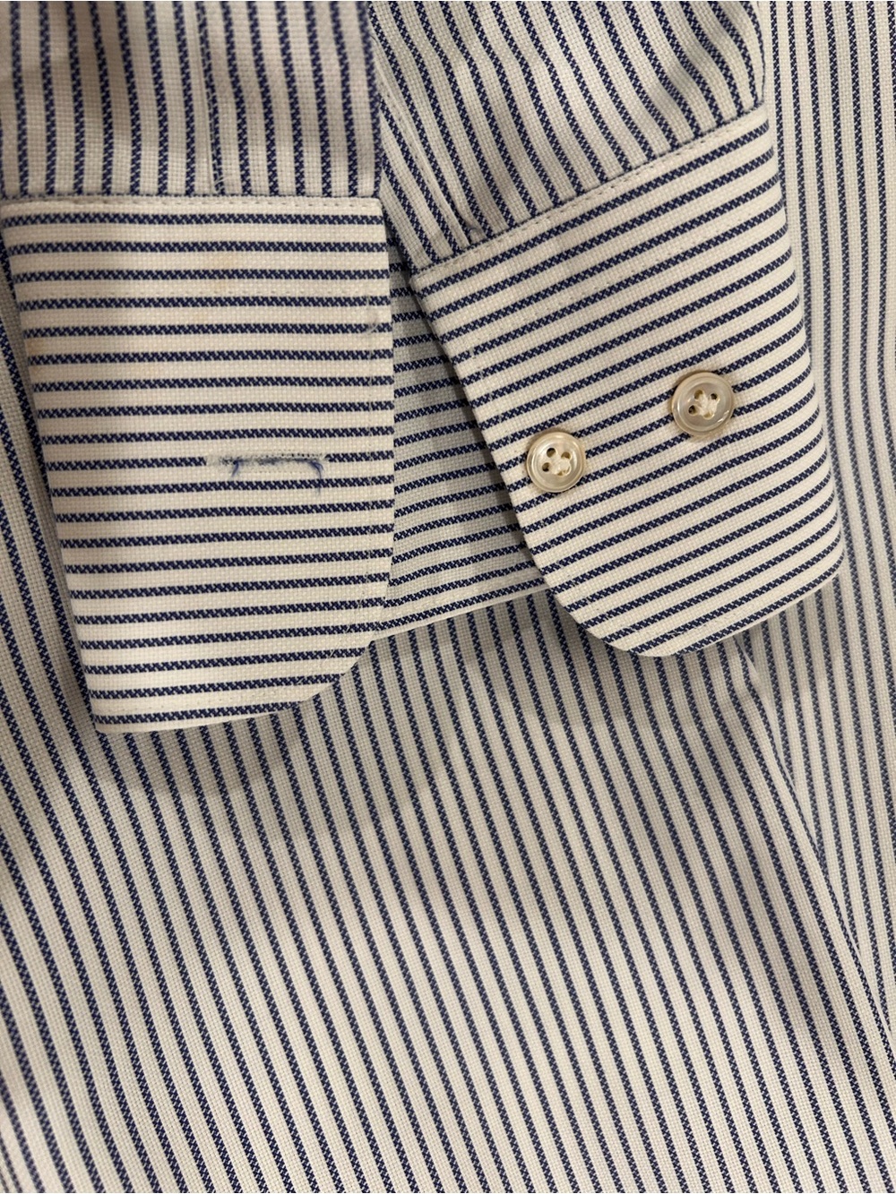 Suitsupply by Thomas Mason Navy and White Pinstripe Dress Shirt in EUC, 17L - Picture 6 of 7